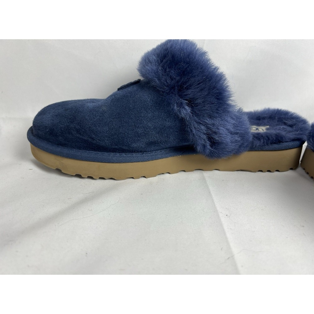 UGG AUSTRALIA REAL Sheepskin! Slide Slippers  Womens Sz 9 Shoes Navy VGUC - Picture 8 of 15